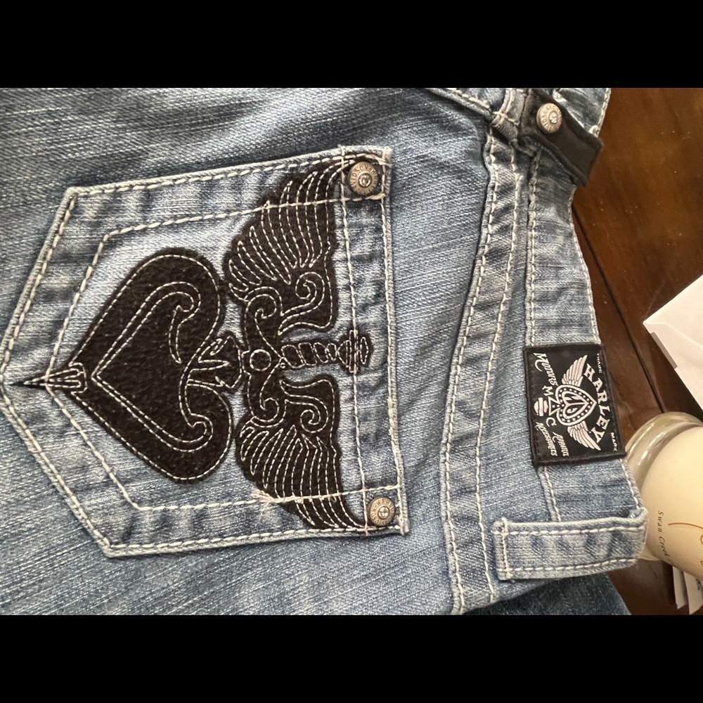 Beautiful rare pair of ladies Harley Davidson jeans. Worn once ;(.  Beautiful!